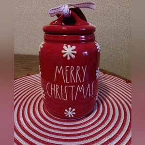 Rae Dunn Red 'Merry Christmas' Cookie Jar